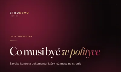 Co musi być w polityce
